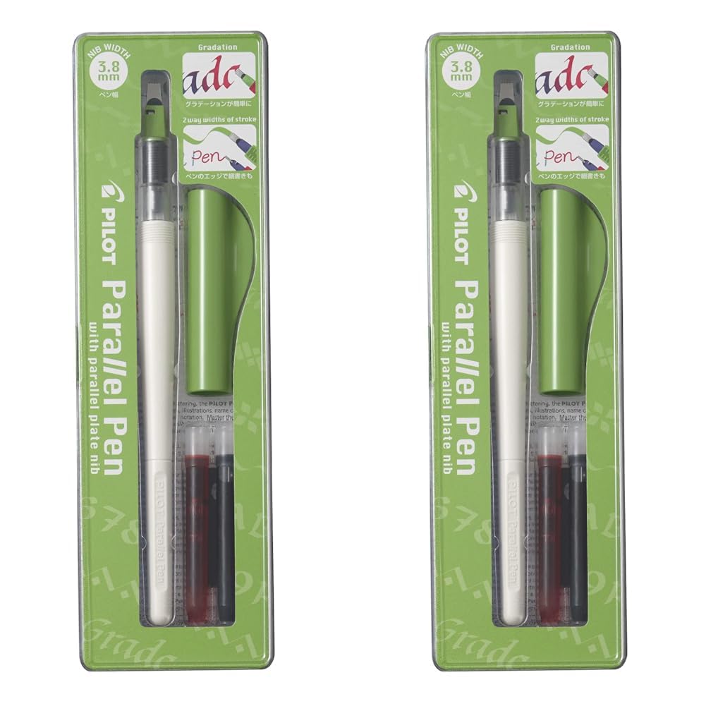 Pilot FP3-38 3.8mm Parallel Pen (Pack of 2), green