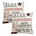 Queenie - 2 Pcs Meaningful English Writing Inspirational Words Quotable Quotes Decorative Pillowcase Cushion Cover for Sofa Throw Pillow Case 18 X 18 Inch 45 X 45 Centimeter (2, Movie Time)