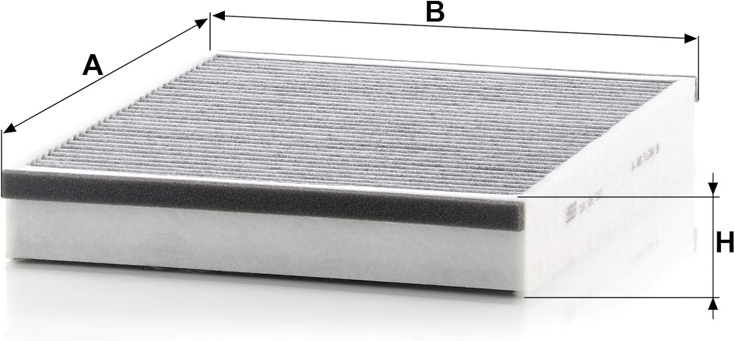 MANN-FILTER CUK 25 007 Cabin Air Filter - Pollen Filter with Activated Carbon - for Cars + Transporters, White, 25 x 20.3 x 3.6 cm - Image 3