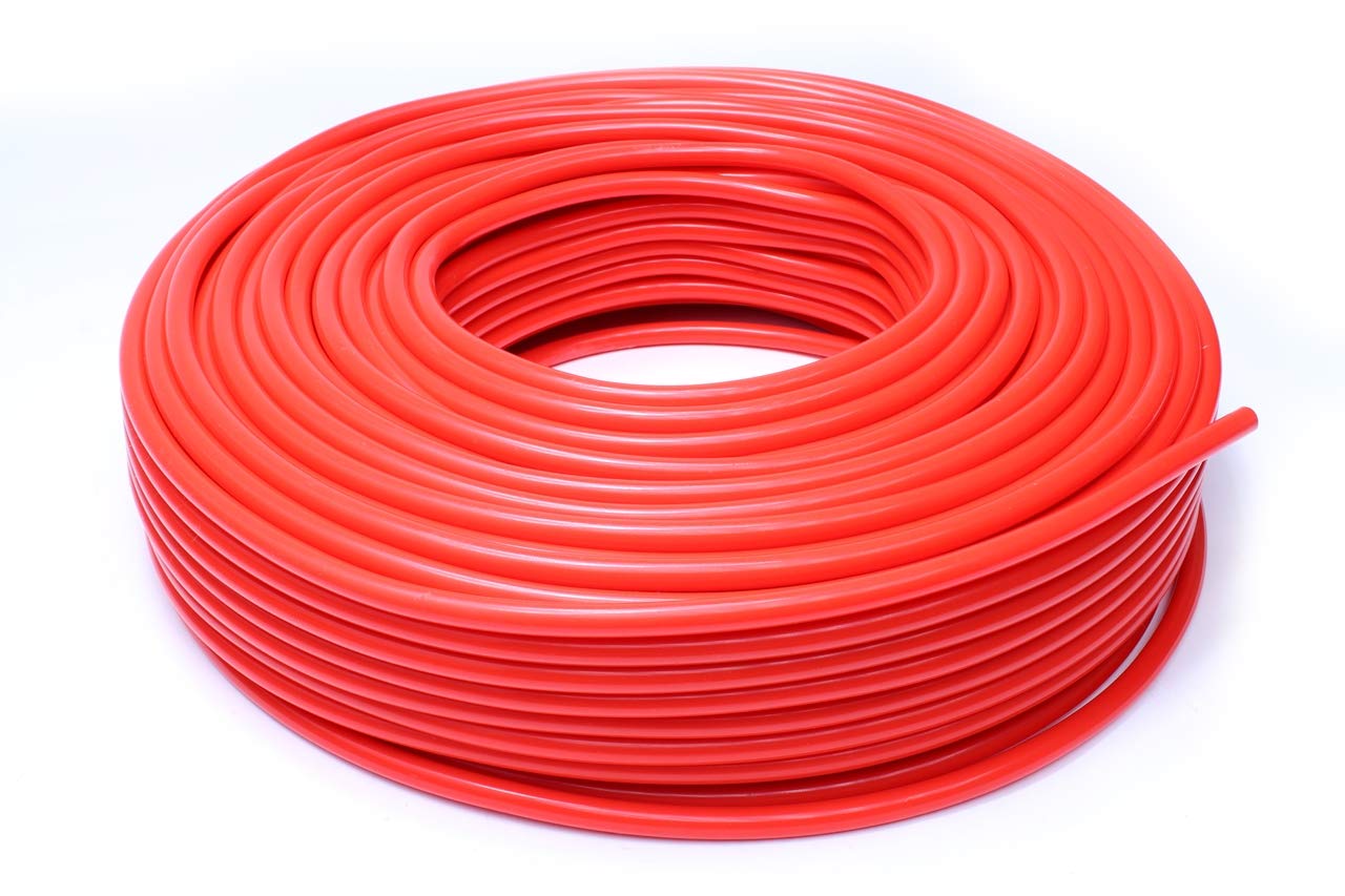 HPS High Temperature Silicone Vacuum Tubing Hose, 10' Length, 3.5mm ID, 60 PSI Max, Red (Pack of 10)
