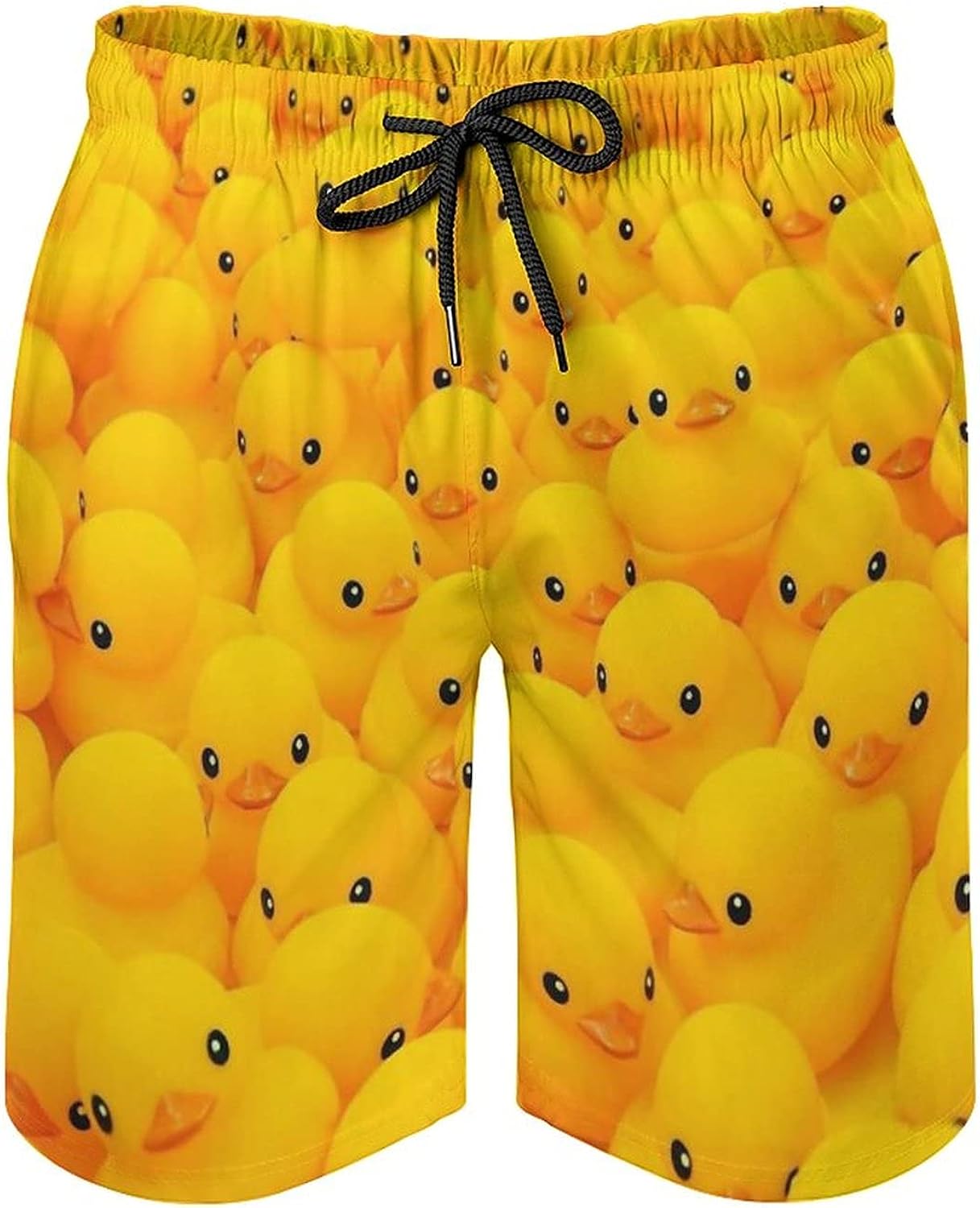 Yellow Rubber Duck1 Men's Beach Shorts with Pockets and