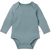 MORI Baby Unisex Long Sleeve Bodysuit Viscose from Bamboo and Organic Cotton - Comfortable Toddler Romper for Boys and Girls
