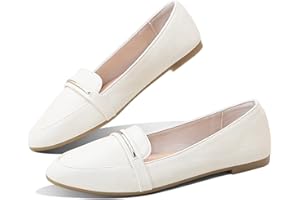 Obtaom Women's Pointy Toe Loafer Flat Comfortable Faux Suede Work Shoes,Cute Penny Loafer Slip On Ballet Flat