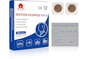 MT Healthy 40ct Motion Sickness Patches, Seasick Patches for Cruise, Dizziness Vertigo Relief for Adults & Kids, Travel Essentials for Camping/Cruise Ship/Airplane