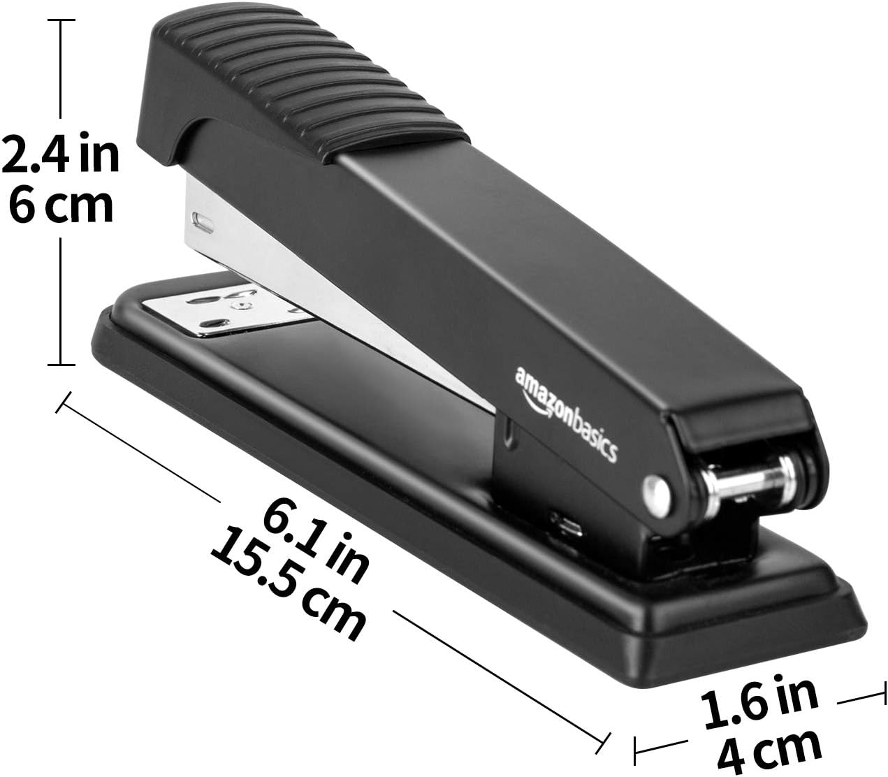 Basics Desktop Stapler, Full-Strip, 20 Sheet Capacity, Black (Pack of 3) : Office Products