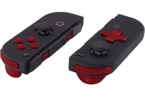 Scarlet Red D-pad ABXY Keys SR SL L R ZR ZL Trigger Buttons Springs, Replacement Full Set Buttons Fix Kits for Nintendo Switc