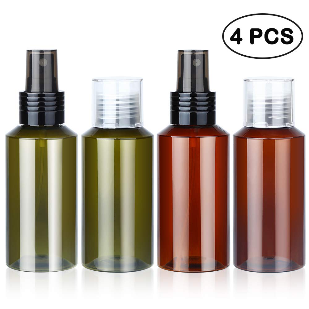 Empty Spray Bottles, Yblntek 4 Pcs Refillable Plastic Bottles Refillable Container with Fine Mist Sprayers for Essential Oils, Perfumes, or Aromatherapy