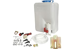 HIYANG Universal windshield washer kit 1.8L Bottle Kit with Nozzle160186 and Pump Jet Button Switch，12V windshield washer pump，12v windshield wiper kit，universal windshield washer pump，windshield washer tank