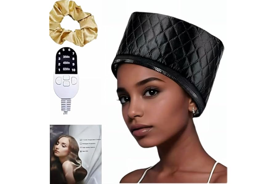 Great For Portable Home Hair Spa Cap, Hair Care Cap, Deep Conditioning, Safe Level 10 Temperature Control, Quick Heat Use