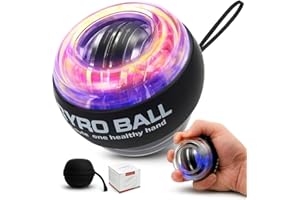 Torque Ball Auto-Start Gyro Ball – Easy Wrist Exercise Ball for Hand Grip, Finger & Forearm Training (Great for Seniors & Beg