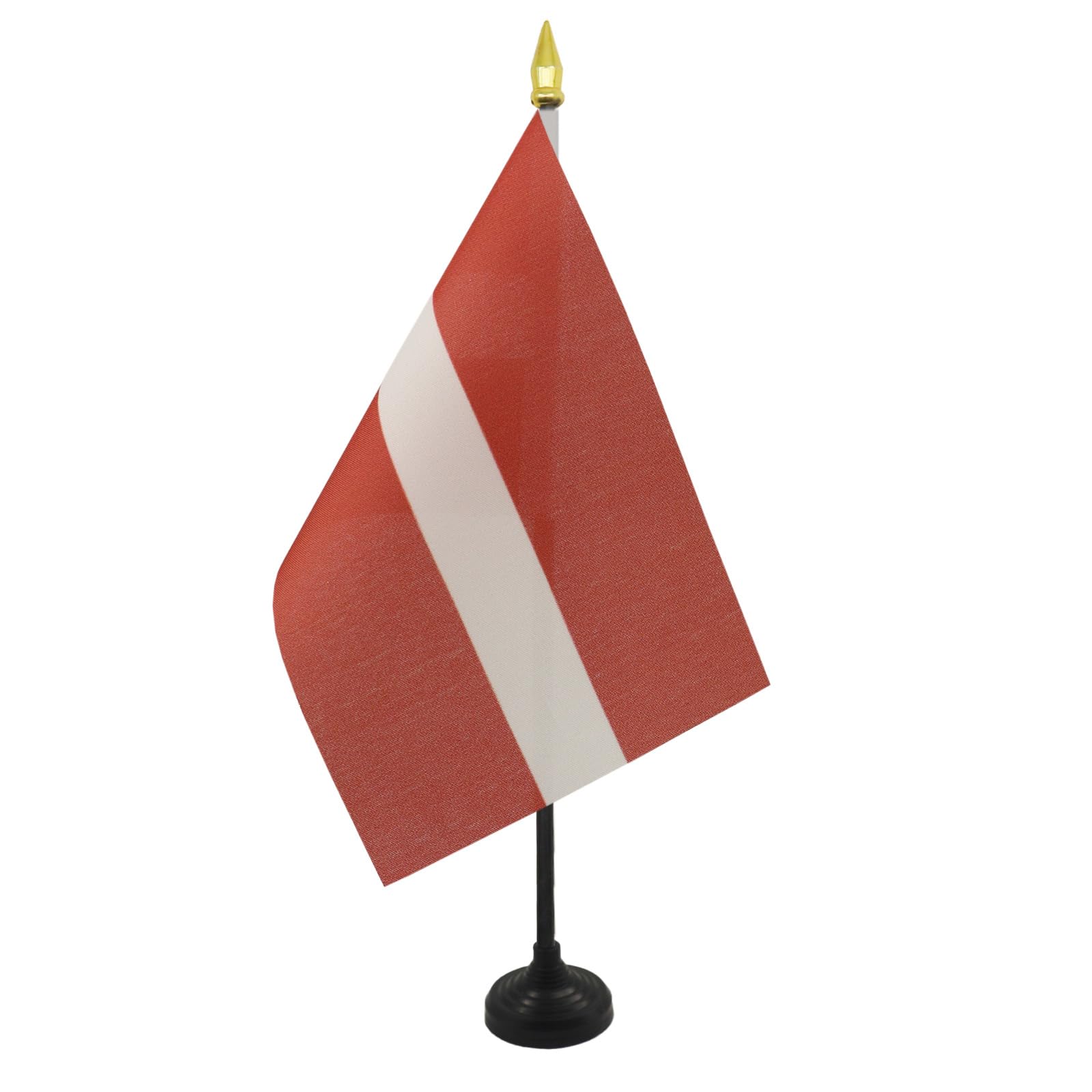 AZ FLAG - Latvia Table Flag 4'' x 6'' - Latvian Mini Desk Flag 100% Polyester 15 x 10 cm - Office Mini Banner with 10'' Pole - Golden Spear