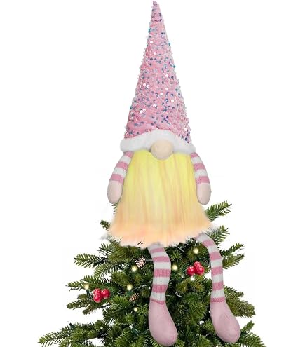 Christmas Star Pink Metal Glitter Christmas Tree Topper Star - 6 Inch ...
