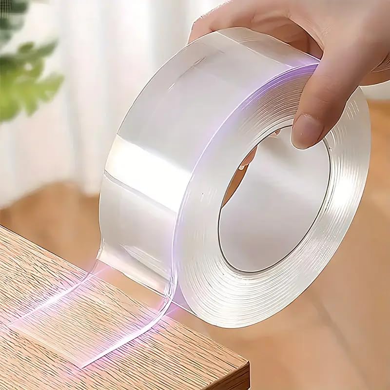 Photo 1 of Double-Sided Adhesive Tape, Double Sided Tape Heavy Duty, Clear Mounting Tapes Picture Hanging Adhesive Strips Traceless, Removable, Reusable, Washable - Multipurpose Tapes