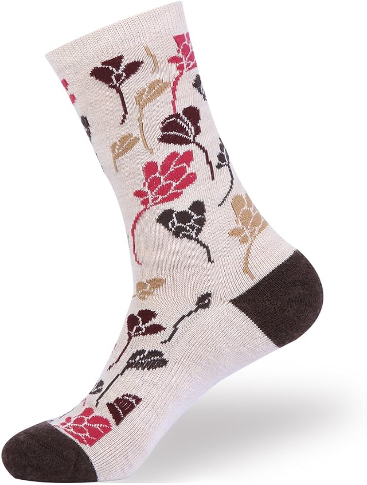EnerWear 4 Pack Women's Merino Wool Outdoor Hiking Trail Crew Sock (US Shoe Size 4-10, Wine/Brown/Multi): Clothing