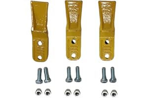 Hilitand Excavator Bucket Teeth 3 Sets, Screw On Carbon Steel Replacement for 23 230 Series Mini Excavator and Backhoe