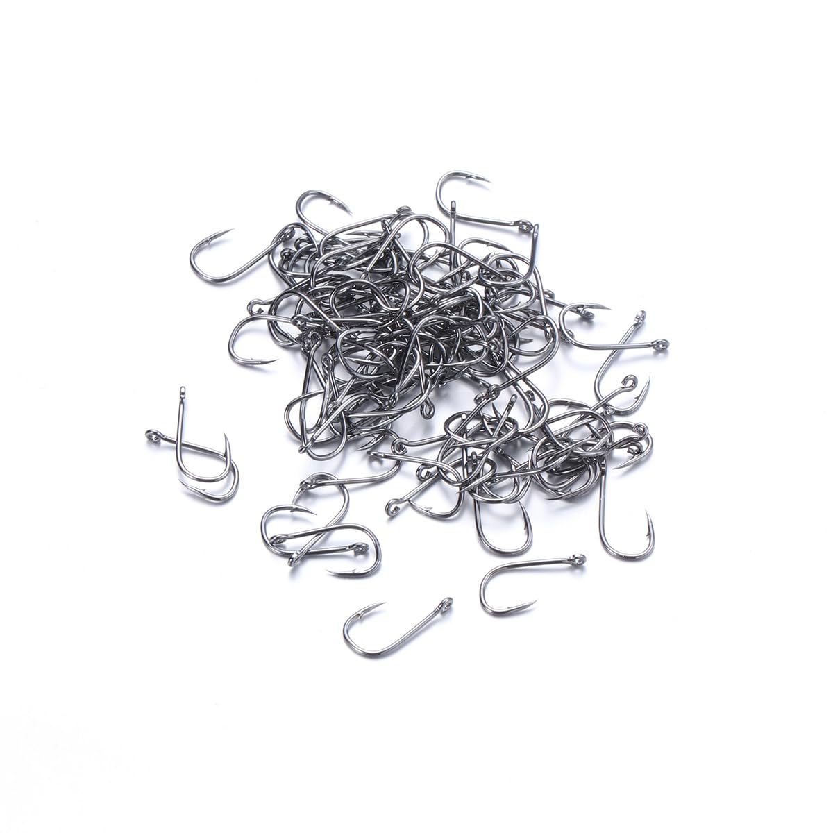 YARNOW 100pcs Carbon Steel Fishing Hooks Set Perforated Fishing Tackle for Bass Pike Salmon and More