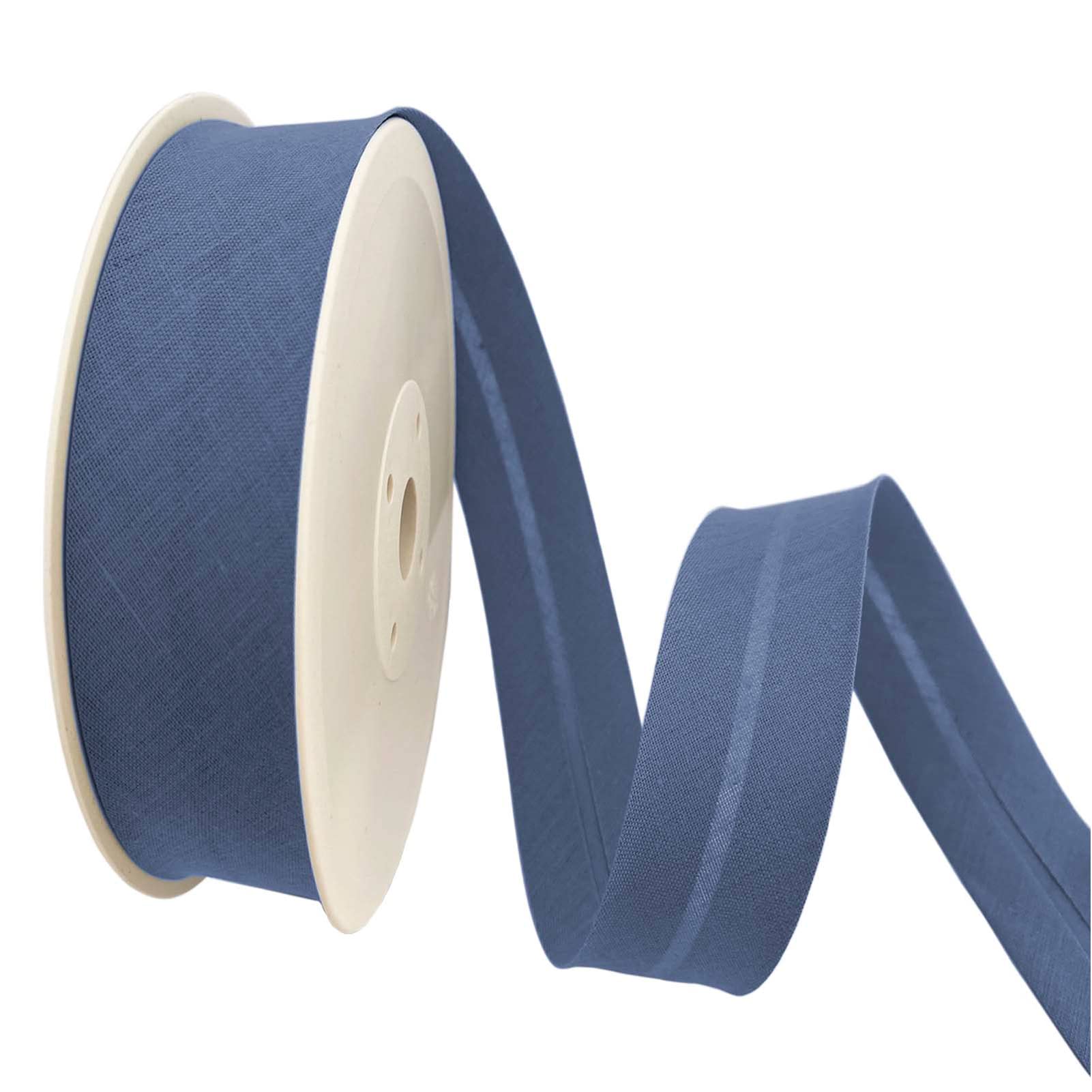 TEXTEX = 30mm Wide Bias Binding Tape. 50% Cotton and 50% Polyester. 10m Piece - (Blue)