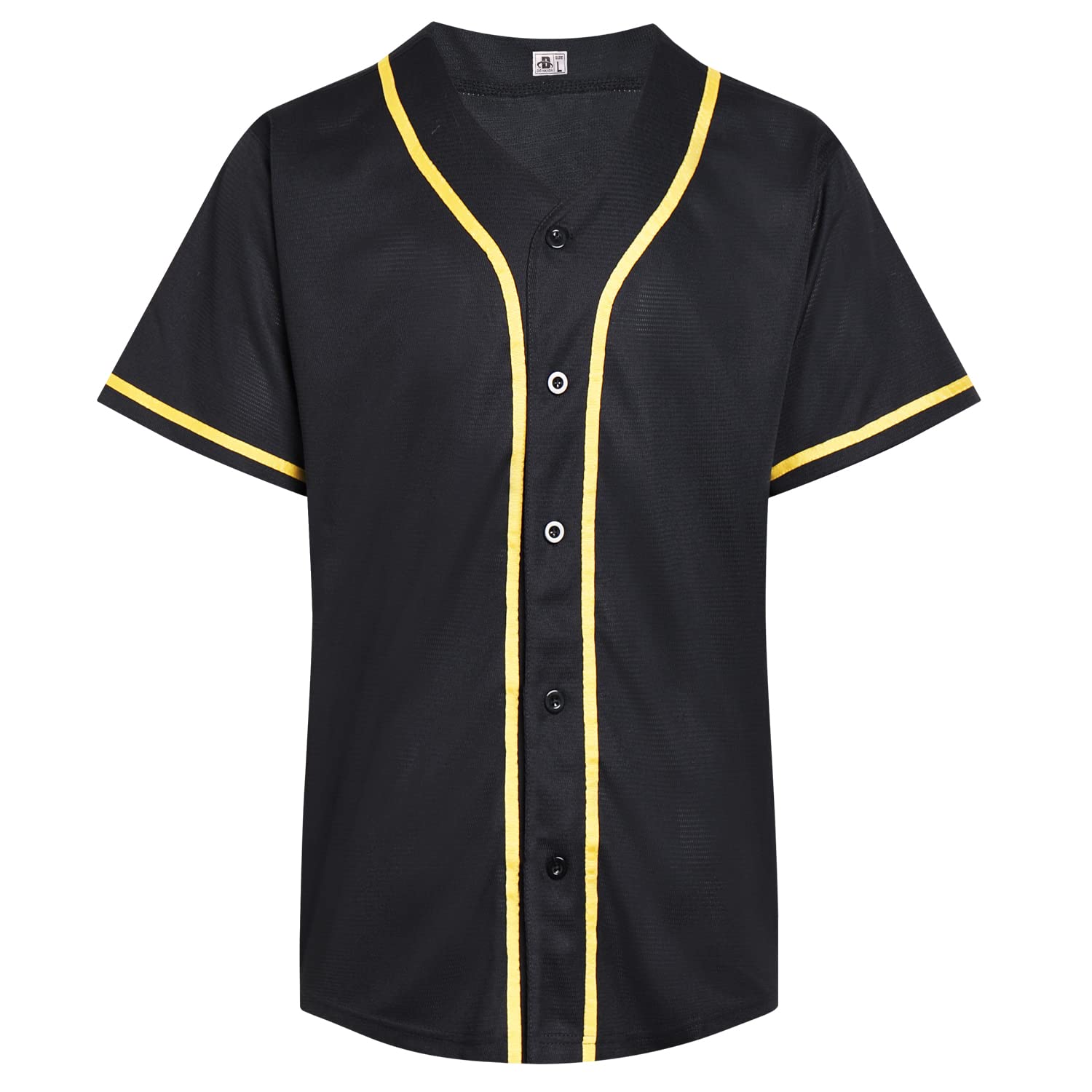 DEHANER Plain Black Baseball Jersey for Men Women