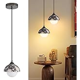 Fivemengo Natural Stone Pendant Light 5.9in, Mini Wabi Sabi Pendant Light 2 Pack, Mini Nordic Hanging Stone Lamp Lighting Fix