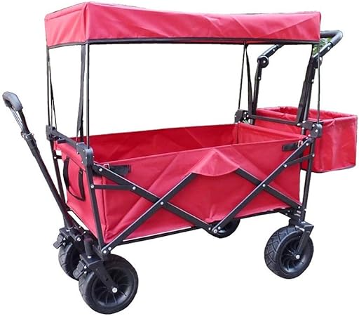 GQQ Aufbewahrungswagen Zusammenklappbarer Tragbarer Wagen Mit Baldachin