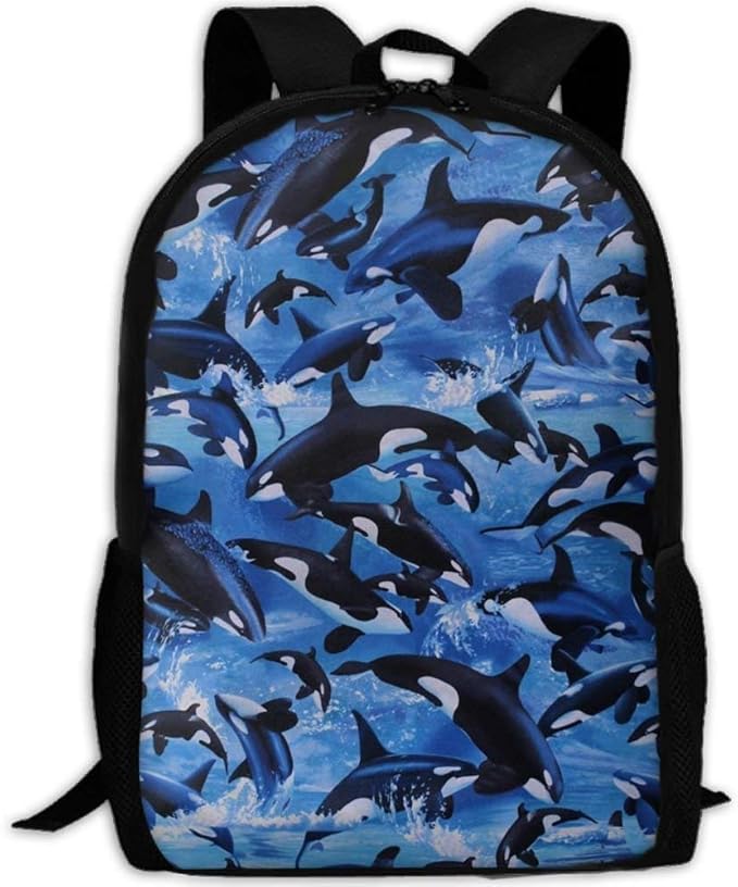best& Stylish Killer Whales Orcas Ocean Sea Animals Laptop Backpack School Backpack Bookbags