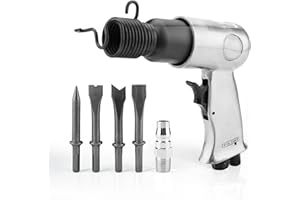 SustVita Air Chisel Hammer, Industrial 150mm Straight Type Air Chisel Pneumatic Hammer, Air Hammer Kit for Powerful Handheld 
