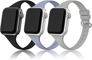 EDIMENS Silicone Sports Band Compatible with Apple Watch 38mm 40mm, 3 Pack Soft Bands Wristbands Compatible for Apple Watch iWatch Series 6 5 4 3 2 1 SE Sport Edition Women Men