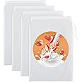 Dimeho 4 Pack Nut Milk Bag Reusable Nylon Cheesecloth Kitchen Food Strainer Washable Drawstring Cold Brew Filter for Strainin