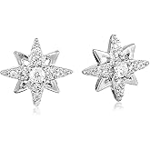Amazon Collection Gold and Rhodium Plated Sterling Silver Cubic Zirconia Earrings