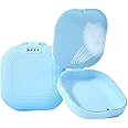 HEMILAB® Retainer Case, Slim Aligner Case with Vent Holes, Compatible with Invisalign, Mouth Guard Case, Cute Retainer Case with Retainer Removal Tool and Brush, Blue