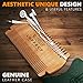Wood beard comb for men - Wooden comb for MUSTACHES - Mens beard pocket combs with Leather case - GROOMING set no Curls and Tangles - Dual bristle - Travel size