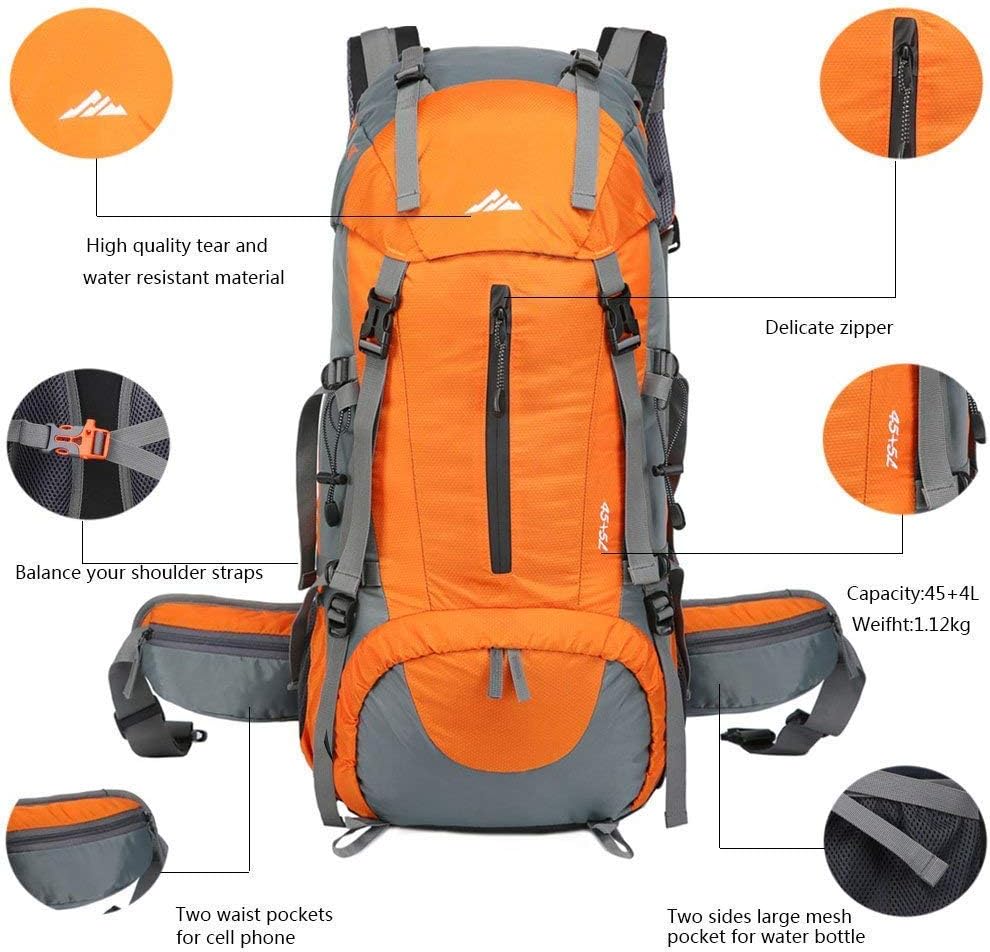 Acampadas Lukasa Mochila de Senderismo 50L con Cubierta Impermeable Bolsa para  Caminatas Adecuada para Caminatas Mochila Trekking al Aire Libre Deportes  al Aire Libre Deportes y aire libre Mochilas y bolsas futakuchi-hakata.com