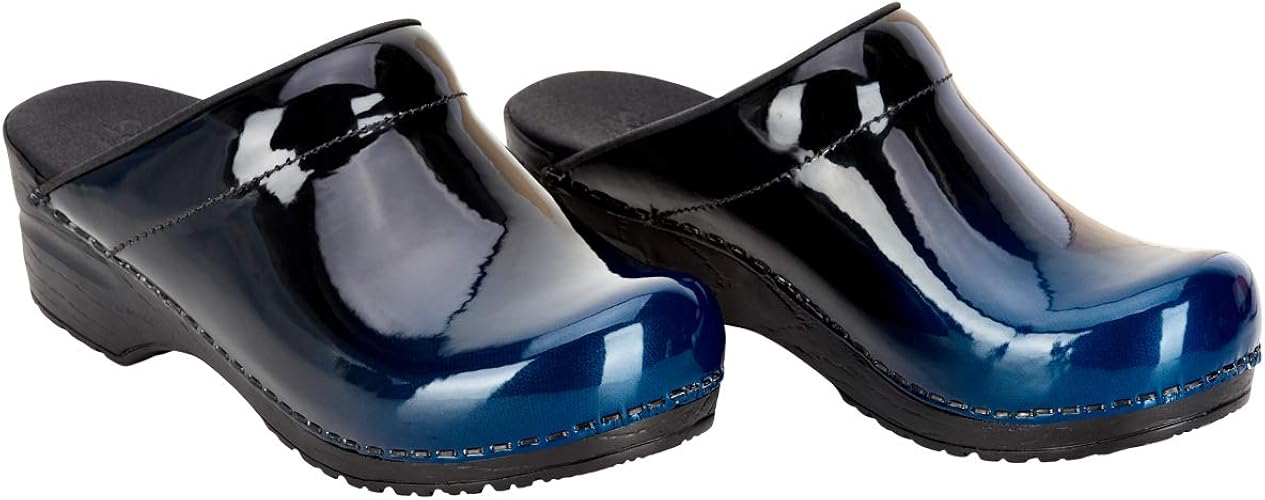 sanita patent leather clogs