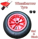 TAHA 14 Red Pneumatic Wheel 3.50-8 Replacement Bore 25.4mm 360mm view 5