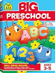School Zone - Big Preschool Workbook - Ages 4 and Up, Colors, Shapes, Numbers 1-10, Alphabet, Pre-Writing, Pre