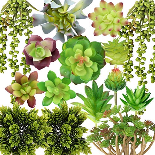OurWarm 15pcs Artificial Succulent Plants, Unpotted Fake Succulent