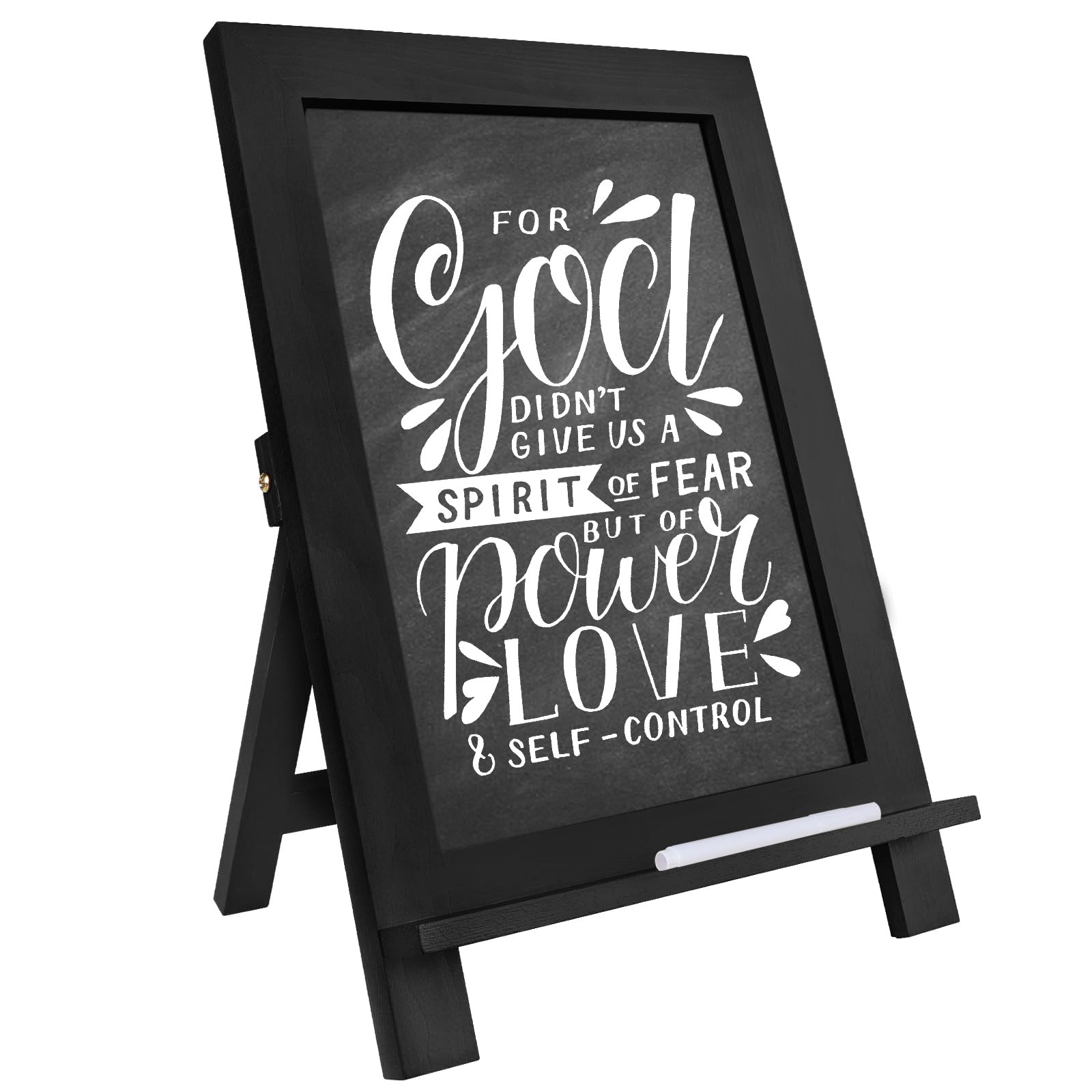 Photo 1 of Egofine Wooden Chalkboard Sign, Tabletop with Stand Black, Magnetic Chalkboard Easel for Home, Cafe, Wedding, Kitchen Memo Board Décor
