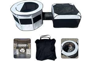 KNRV COMMERCE Animal Enclosure Playpen with Tunnel and Double Detachable Rooms - Extra Large and Extremely Sturdy
