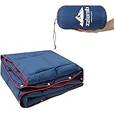 zzlamb Camping Blanket, Compact Lightweight Soft Puffy Blanket Water-Repellent, Packable Warm Quilt Down Alternative Picnic Hiking Backpacking Beach Travel RV Airplane Couch Car