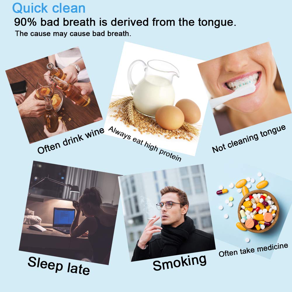 2020 New Version Tongue Scraper Cleaner for Adults & Kids, Medical Grade Metal Tongue Brushes Set for Fresh Breath Dental Eliminate Bad Breath in Seconds (2 pcs) : Beauty