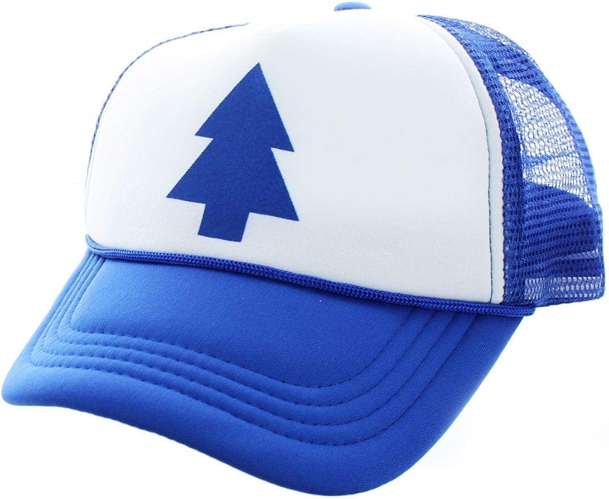 Dipper Gravity Falls Cartoon New Curved Bill Blue Pine Tree Hat