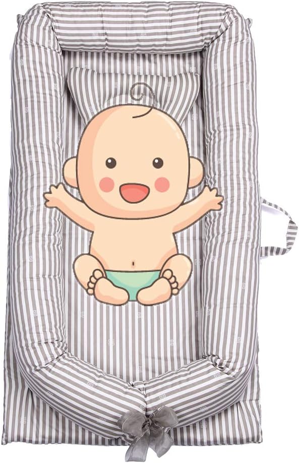 Newborn Nest Bed Baby Lounger Bed, Nanrui Portable Nursery Crib 100% Cotton Co-Sleeping Baby Bed, Baby Nest Bassinet Bed