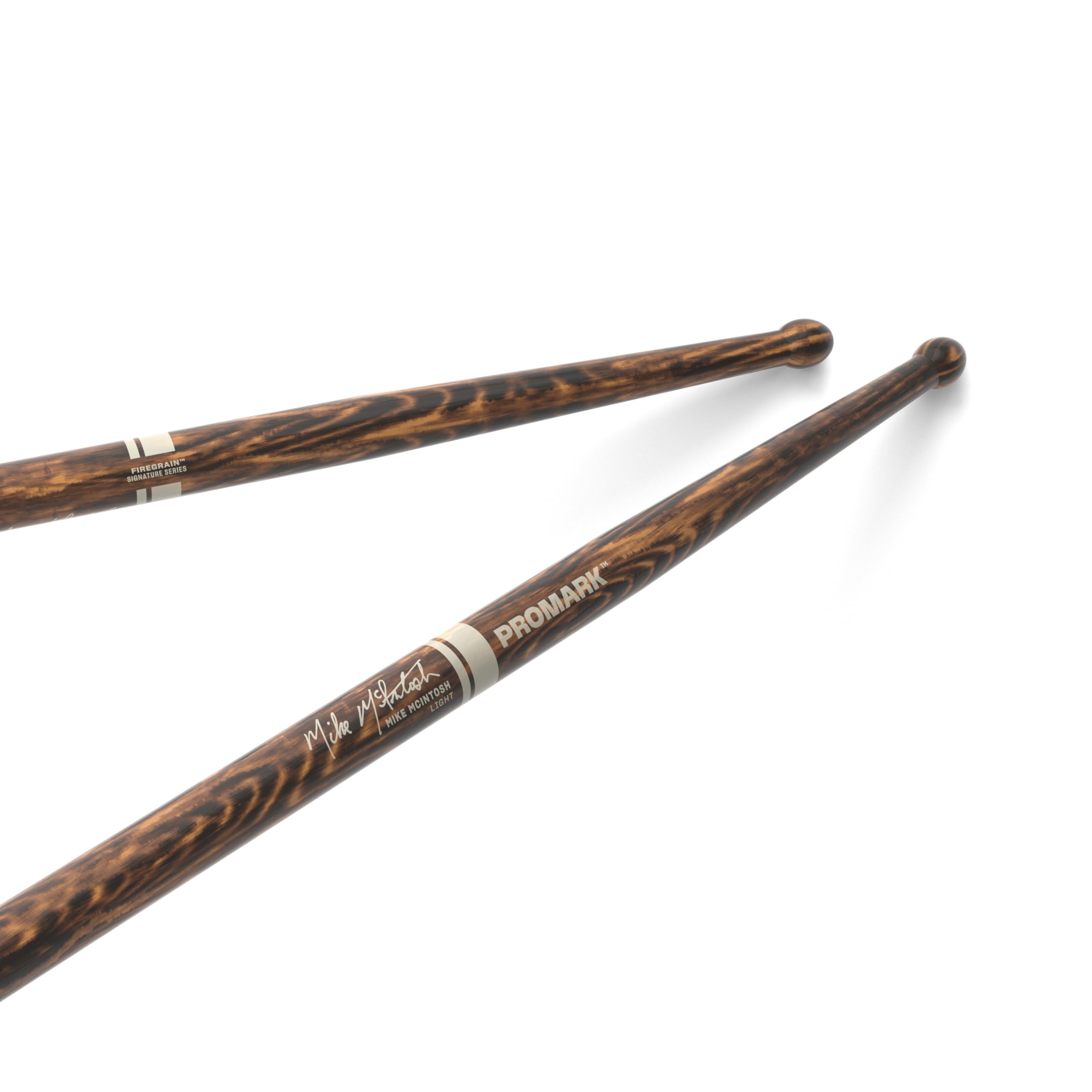 ProMark Drum Sticks - Mike McIntosh FireGrain Signature Light Marching Drumstick - Large Round Tip - 1 Pair