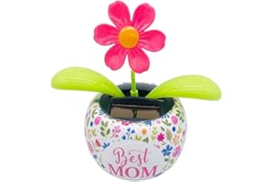 WESHASO Solar Dancing Flower, Solar Powered Dancing Swinging Flower Toy, Swinging Animated Bobble Dancer Decor Toys Mother Day Gift for Car Home Desk (Red flower)