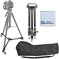 Elite Series Professional Universal Tripod Dolly w/One Step Easy Lock & Locking Wheels for All Cameras and Camcorders, Canon, Sony, Nikon, Panasonic, JVC, Fujifilm, etc + Microfiber Cloth