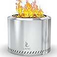 19.5 Inch Stainless Steel Smokeless Fire Pit, Outdoor Smokeless Firepit Wood Burning Pits Camping Bonfire Low Smoke Firepit Outside Vertical Hole