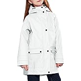 maoo garden Girls Rain Jackets Kids Waterproof Raincoat Lightweight Floral Lining Spring Windbreaker