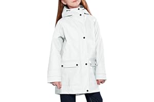 maoo garden Girls Boys Rain Jacket Lightweight Waterproof Raincoat Hooded Lined Long Windbreaker