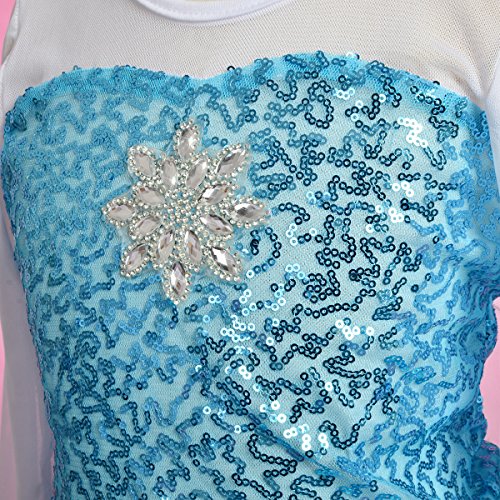Dressy Daisy Girls' Princess Elsa Costume Fancy Party Dresses w/ Train Size 3T