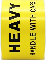 HYBSK 2x4 Inch Heavy Handle with Care Shipping Labels 200 Roll Yellow Warning view 3
